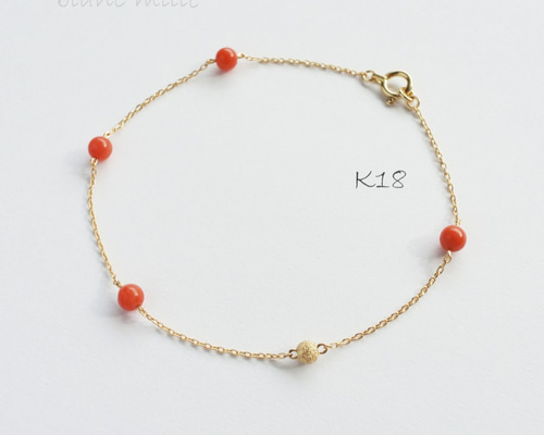 18k 珊瑚　ブレスレット　18金 K18 珊瑚 ブレスレット – BIJOU HANIECL