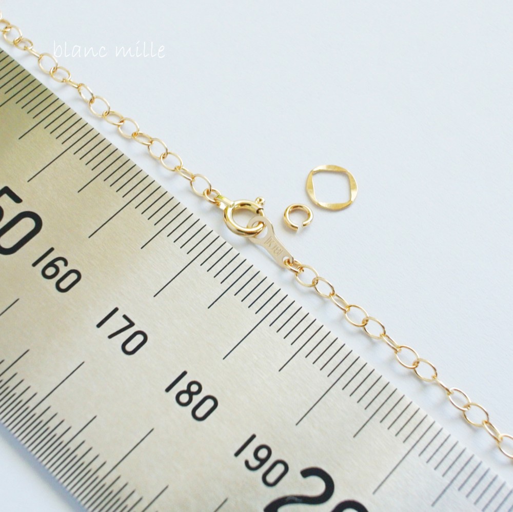No.b-2.3-468○*K18 シンプルブレスレット オーダー制作○*18金ゴールド少し太め小豆チェーン 18k