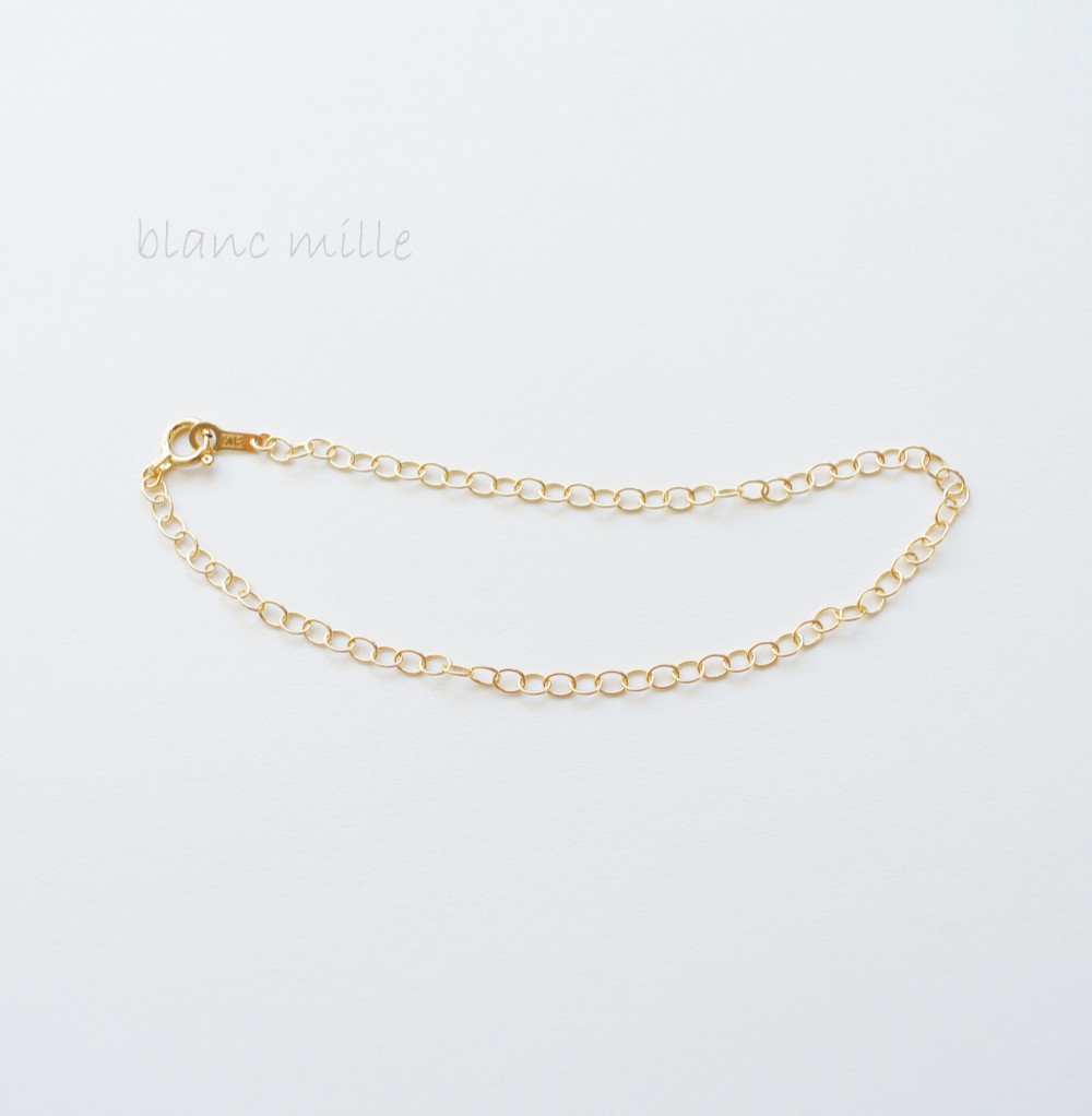 No.b-2.3-468○*K18 シンプルブレスレット オーダー制作○*18金ゴールド少し太め小豆チェーン 18k