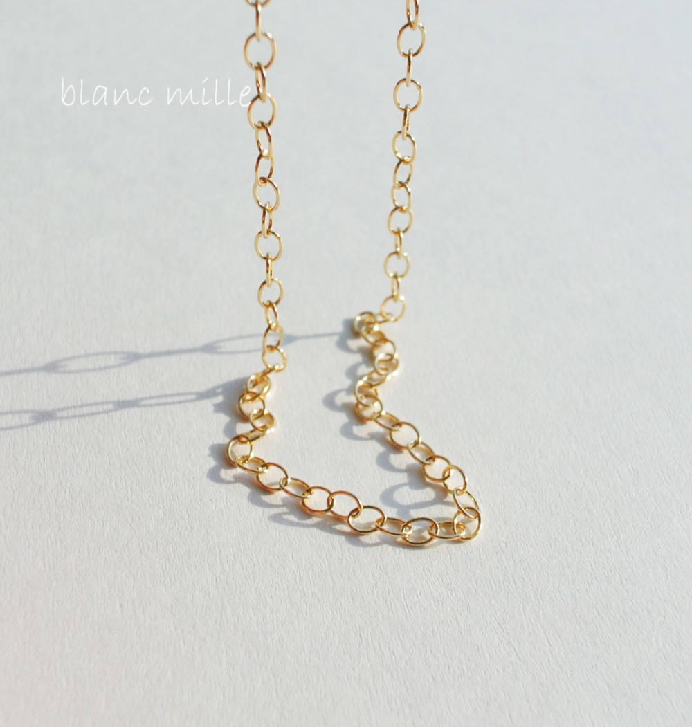 No.b-2.3-468○*K18 シンプルブレスレット オーダー制作○*18金ゴールド少し太め小豆チェーン 18k