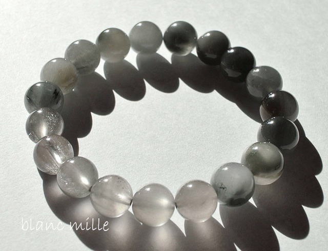 天然石　ハンドメイドブレス　最高レベル　ラビットヘア　クォーツインクォーツ　水晶