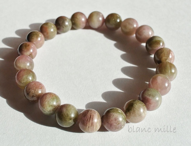 No.1078　ウォーターメロントルマリン　天然石ブレスレット　8mm up シンプル アクセサリー