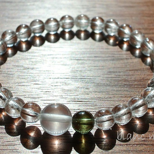 ★クリアツァボライト 6.8ミリ珠 ブレスレット①(SA〜SA+) 高品質++]ツァボライトブレスレット/天然グリーングロッシュラー