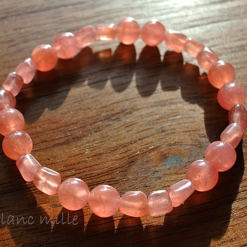 うさこ　高品質アルゼンチン産インカローズ　アメジストブレスレット AA]アルゼンチン産縞インカローズブレスレット（約11mm玉） - 埼玉県