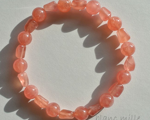 高品質　アルゼンチン産　インカローズ　ロードクロサイト ブレスレット　天然石 1180 高品質アルゼンチン産インカローズ（ロードクロサイト