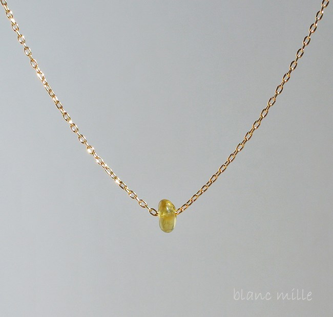 No.1356○*グリーンガーネット 18金ゴールドネックレス○*天然石アクセサリー K18シンプルナチュラルペンダント