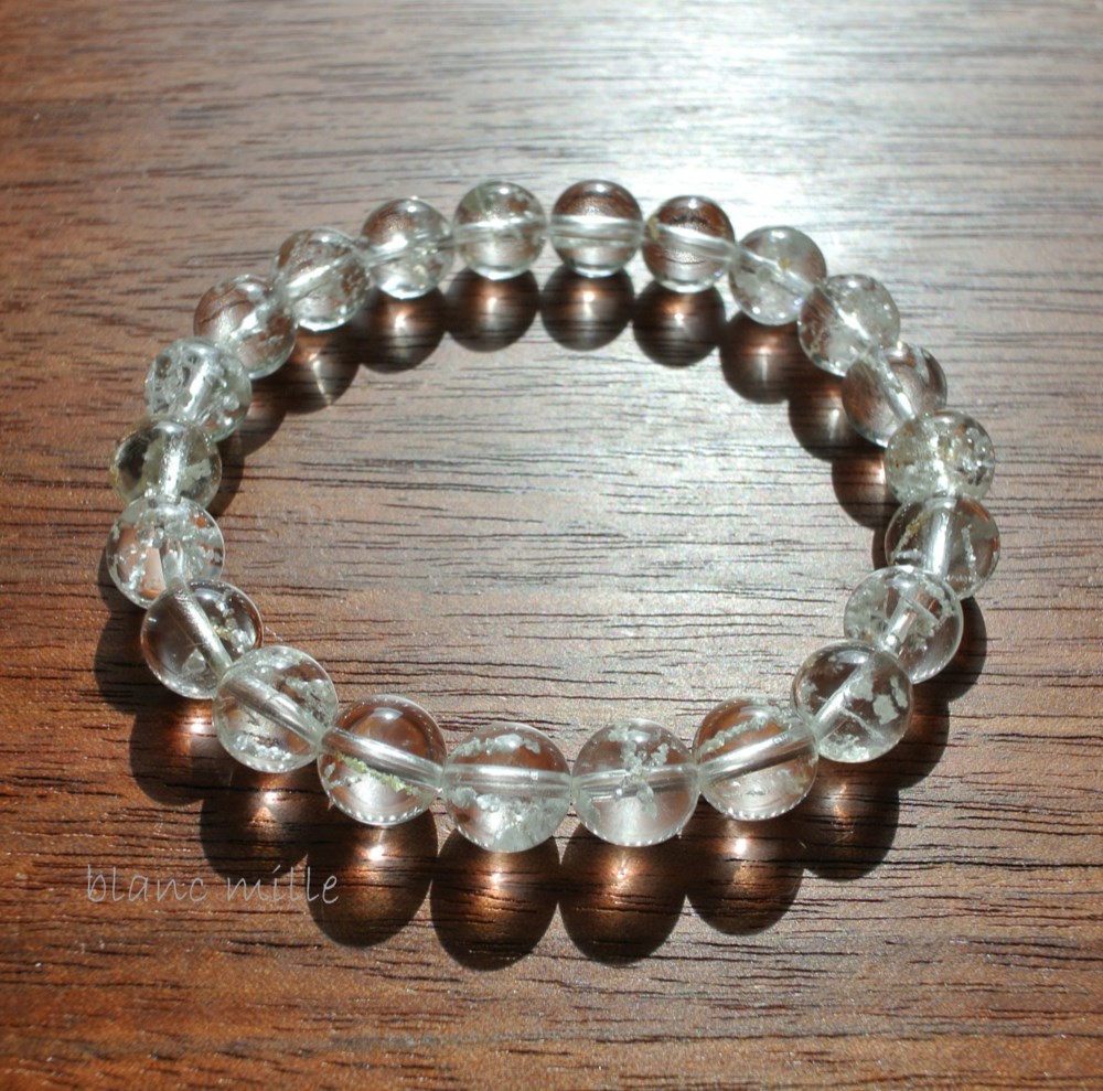 フラワーガーデンルチルルチル白水晶ブレスレット