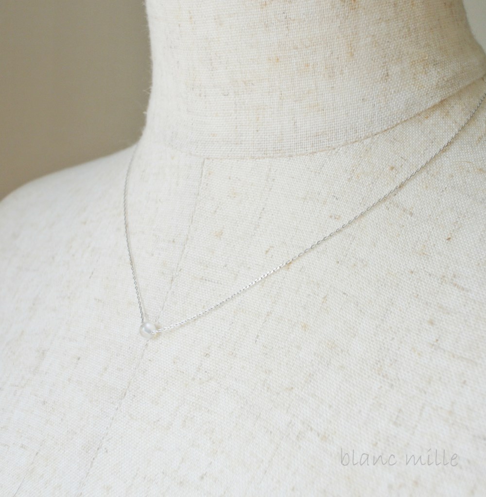 No.1390○*ミニムーンストーン 10金or18金 ゴールドネックレス○*シンプルペンダント 6月の誕生石 K10