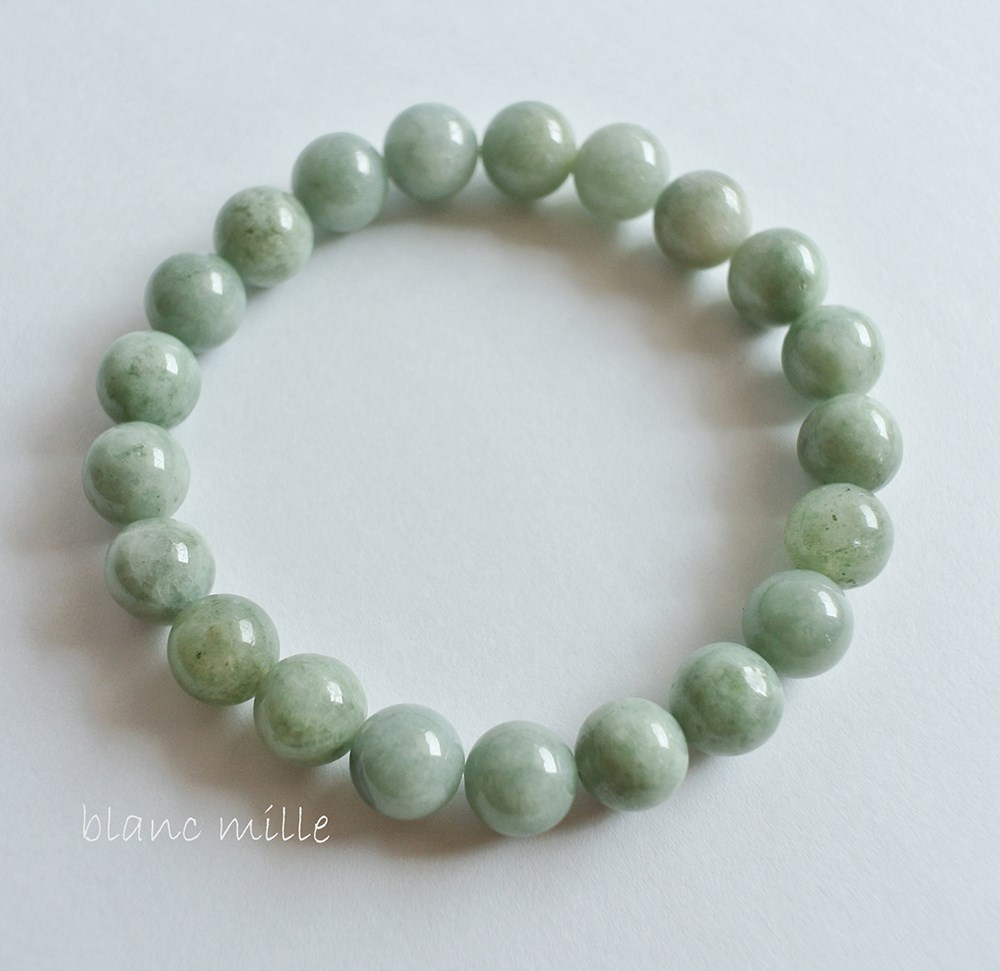 No.1463○*糸魚川産翡翠 8mm up シンプルブレスレット○*天然石