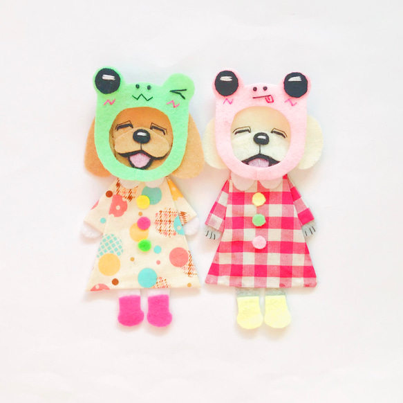 受注販売【スマイルわんこブローチ】ノーマルわんちゃん・プードル（犬・フェルト・刺繍・インテリア） 5枚目の画像