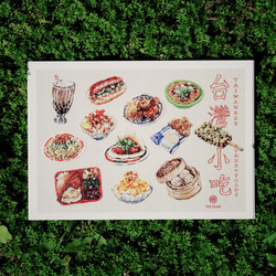 《台湾スナック》台湾料理手刺繡ポストカード 2枚目の画像