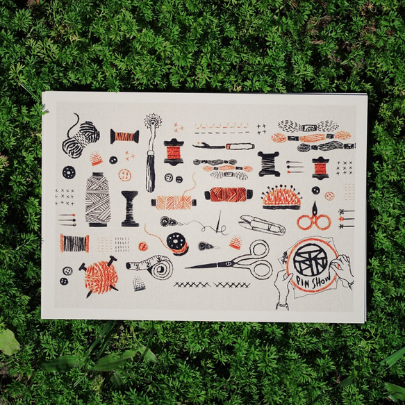 << 刺繡工具 >> 手刺繡明信片 Stitch Kits Hand Embroidery Postcard 第2張的照片