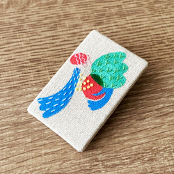 <<四季-春曉>>系列：矩方  手刺繡別針Hand Embroidery Pin 第1張的照片