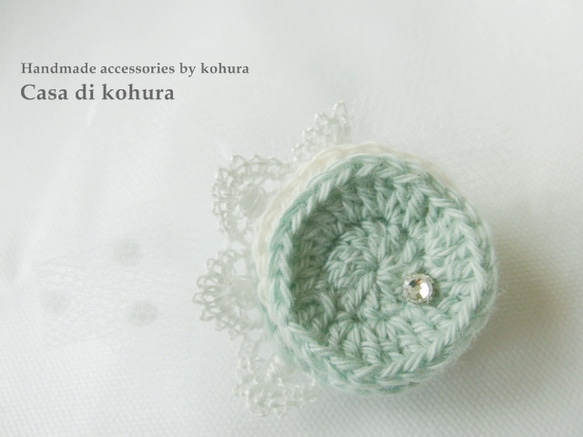 【kohura】マカロンブローチ（メロンクリーム） 1枚目の画像