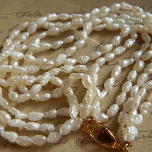 14K 淡水パール　3連ネックレス　ヴィンテージ ヴィンテージ淡水パール 3連ネックレス ヴィンテージ淡水パール 3連