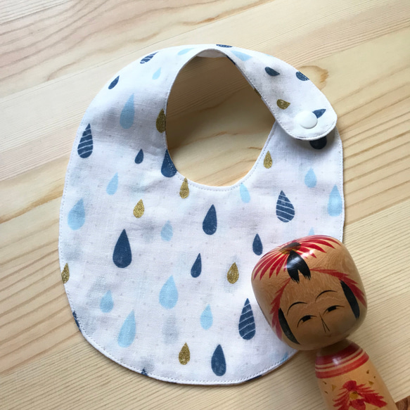 小雨滴日本雙層紗嬰兒圍兜/口水巾 第1張的照片
