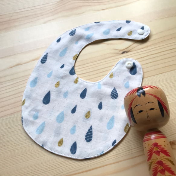 小雨滴日本雙層紗嬰兒圍兜/口水巾 第3張的照片