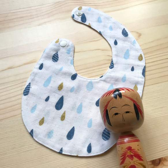 小雨滴日本雙層紗嬰兒圍兜/口水巾 第4張的照片