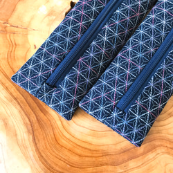 刺縫麻葉（日本傳統紋樣）/拉鏈餐具袋/1入 第5張的照片