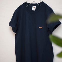 ニホンバシベイカリーTシャツ【ネイビー】；クロワッサン刺繍付き 4枚目の画像