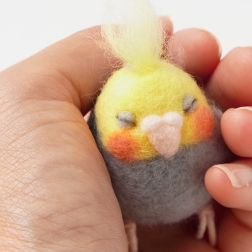 ふくふくおねむな手乗りインコ（オカメインコ・グレー