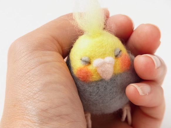 ふくふくおねむな手乗りインコ（オカメインコ・グレー）　カラーオーダー可 2枚目の画像