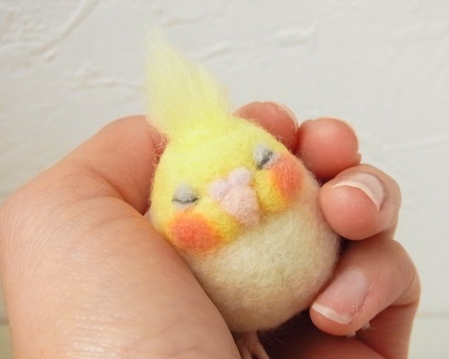 羊毛フェルト。オカメインコ。オーダーNo.18 羊毛フェルト。オカメインコ。オーダーNo.18