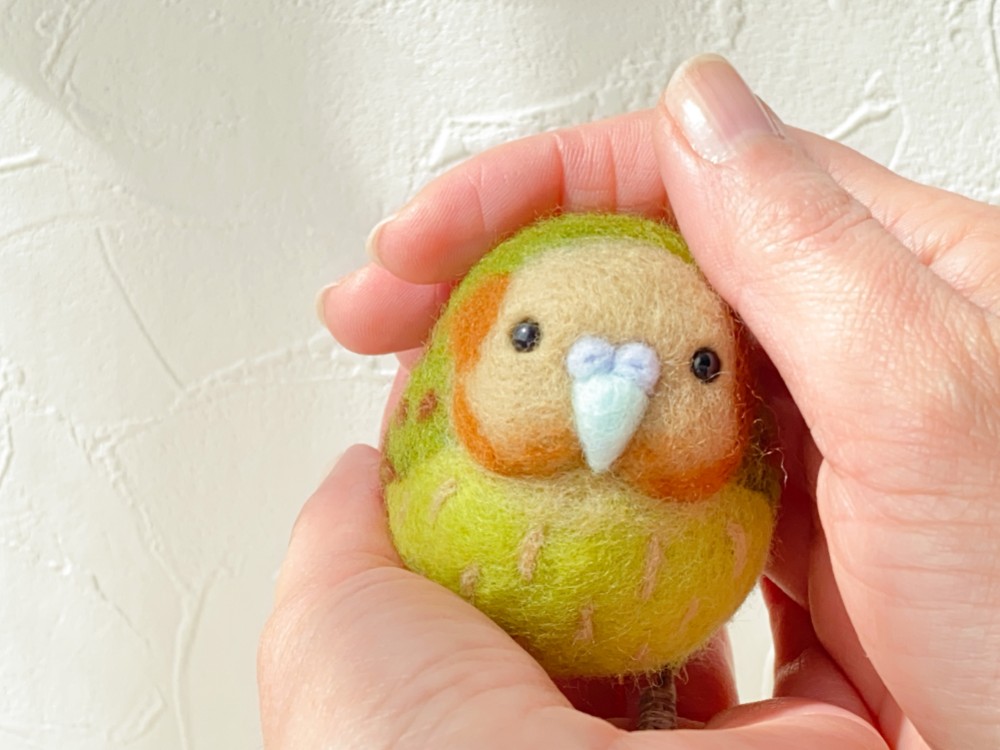 愛しのもふもふカカポ　羊毛フェルト