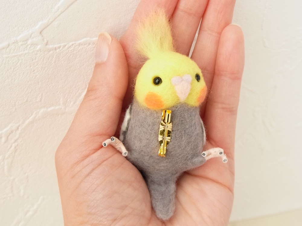 受注作成品】 オカメインコ WFパイド ホワイトフェイス 羊毛