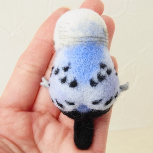 オーダーメイド よっこらインコブローチ（セキセイインコ）羊毛