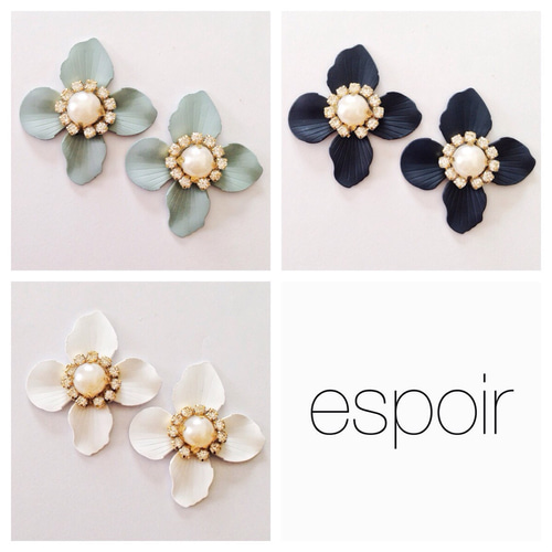 no1491/パールビジューフラワーピアス ピアス（その他） espoir