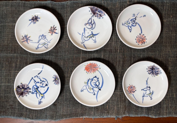 新品 九谷焼 13cm皿 猫 B 新品 九谷焼 13cm皿 猫 B ネコ - 九谷焼より