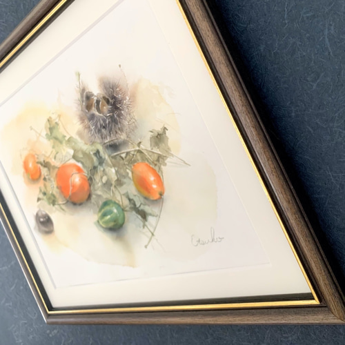 金柑 ＊額装付き水彩画原画 ＊送料無料 絵画 うるちま企画 通販｜Creema(クリーマ) 8476987