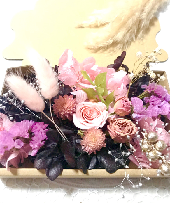 ベビーピンクローズ＊ロカビリー  ハーバリウム花材ドライフラワー 花材セット花材詰め合わせ 2枚目の画像