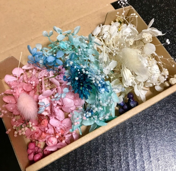 《特集掲載》プリザーブドフラワー花材 詰め合わせ オーダー9カラードライフラワー 花材 色とりどり 花材 9枚目の画像