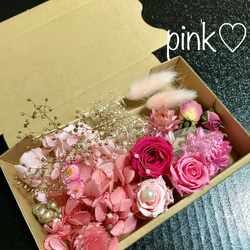 ハーバリウム花材セットpinkローズ♡ 1枚目の画像