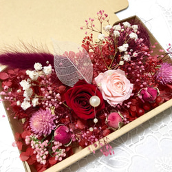 真紅のレッドピンクローズガーデン＊ハーバリウム花材ドライフラワー 花材セット 1枚目の画像