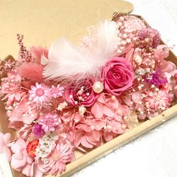 ストロベリーピンクローズ＊ハーバリウム花材ドライフラワー 花材セット花材詰め合わせ 1枚目の画像