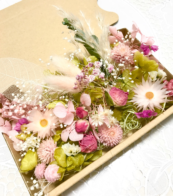 シャイニーピンク＊ハーバリウム花材ドライフラワー 花材セット花材詰め合わせ 1枚目の画像