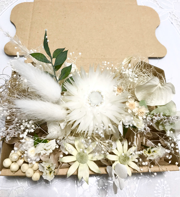 Whiteの香り＊ハーバリウム花材ドライフラワー 花材セット花材詰め合わせ 2枚目の画像