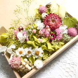 オレンジとミモザおまけの花かんざしハーバリウム花材ドライ