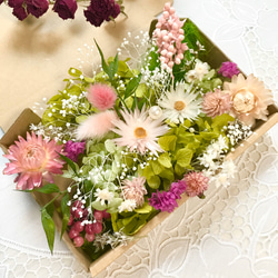 プリティーピンクフラワーガーデン＊ハーバリウム花材ドライフラワー 花材セット花材詰め合わせ 1枚目の画像