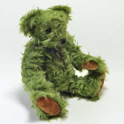 復活！ 珍しいグリーンモヘア ふわふわ 本格クラシック テディベア 絶対おすすめ！【オーダーメイド】クリスマスギフト 3枚目の画像