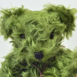 復活！ 珍しいグリーンモヘア ふわふわ 本格クラシック テディベア 絶対おすすめ！【オーダーメイド】クリスマスギフト 6枚目の画像