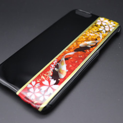 彩繪智能手機套（日本模式櫻花碗[黑金]）[允許其他型號訂購] 第3張的照片