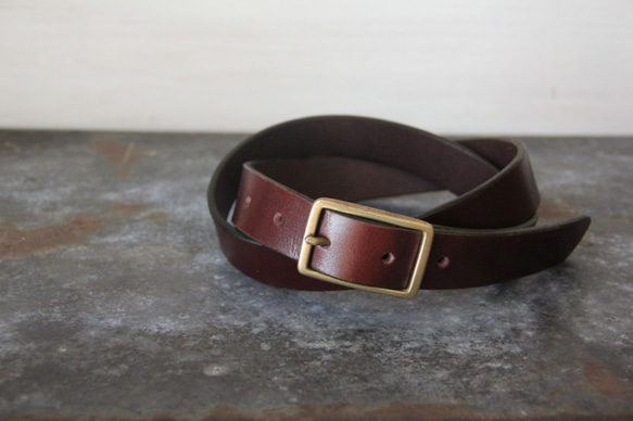 ダークブラウンレザーベルト ゴールドバックル 美品】グッチ Gバックル