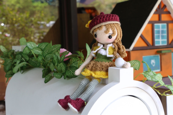 【磨啡手作】手編毛線玩偶—秋天女孩 第4張的照片