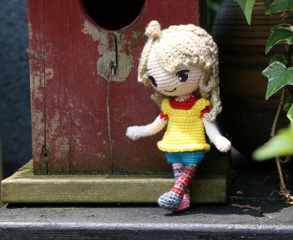 [Made Brown Handmade]手編みのウール人形 - 遊び心のある可愛いヨーヨー 3枚目の画像