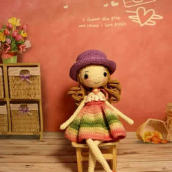 [Made Brown Handmade]手編みのウール人形 -  Summer Girl 1枚目の画像