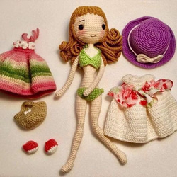 [Made Brown Handmade]手編みのウール人形 -  Summer Girl 4枚目の画像